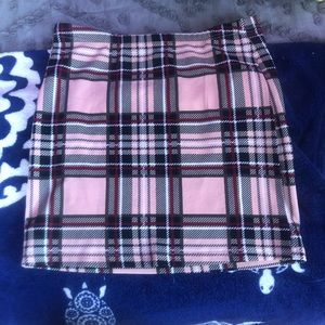 shein plaid skirt